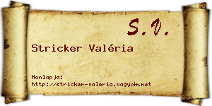 Stricker Valéria névjegykártya